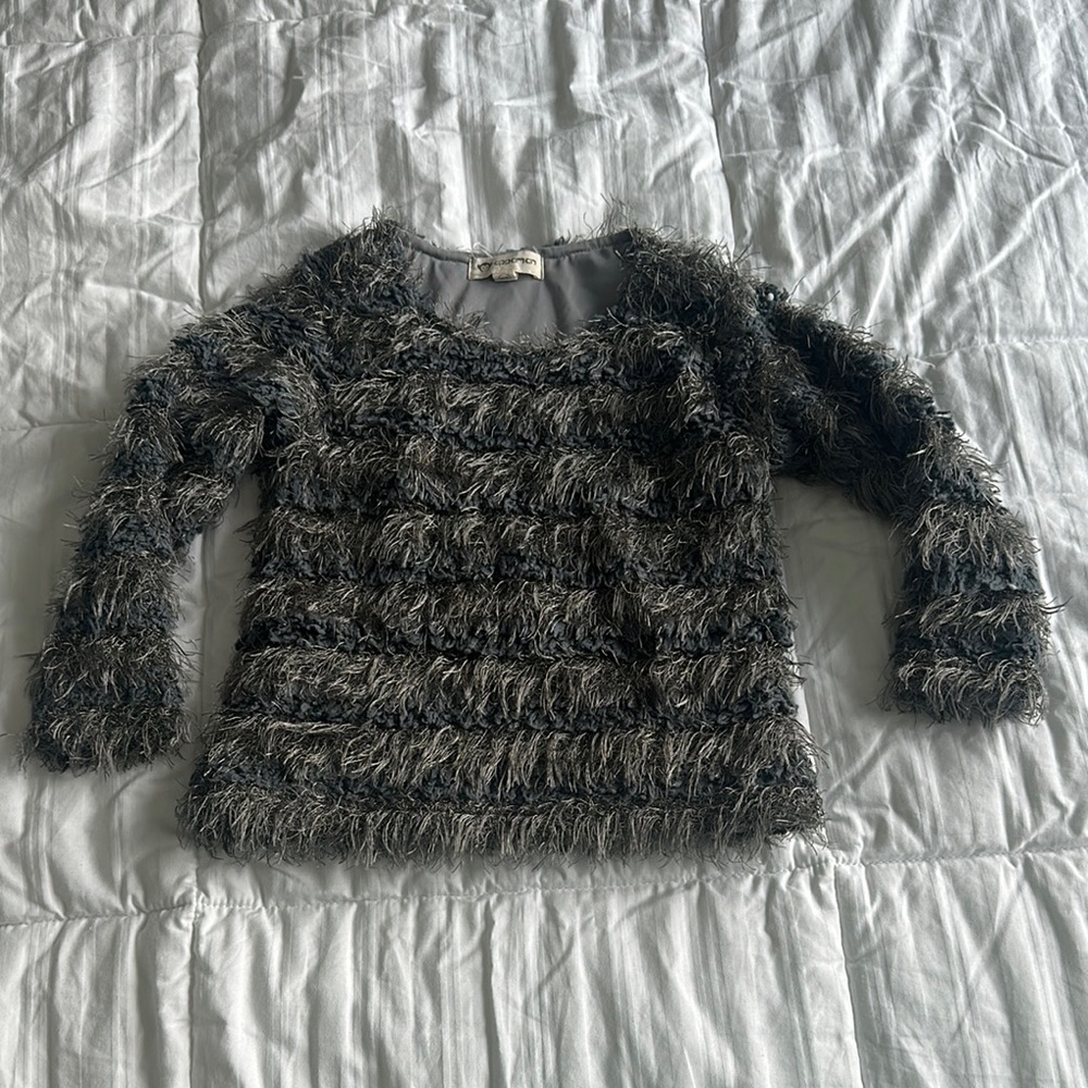 Appaman Gray Fuzzy girls  Sweater sz 3t